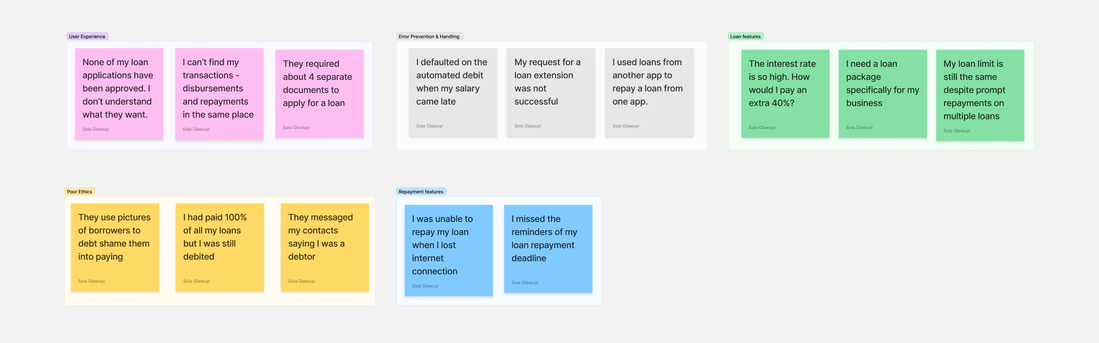 Feedback on stickies